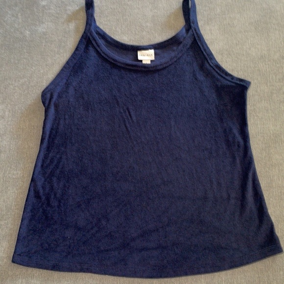 Ava & Viv Terry Cloth Tank Top - Navy Blue - Picture 2 of 4